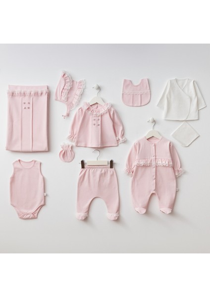 10009 Mnz Marka Elegant Yeni Doğan Hastane Çıkışı Kız 10'lu Set