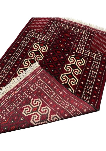 El Dokuma Sıfır Afgan Halısı Seccade 80X130 Kırmızı Yün Namazlık fırsatları