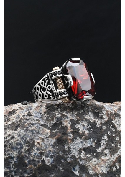 Kırmızı Zirkon Taşlı Baget Kesim 925 Ayar Gümüş Yüzük 902213 indirimleri