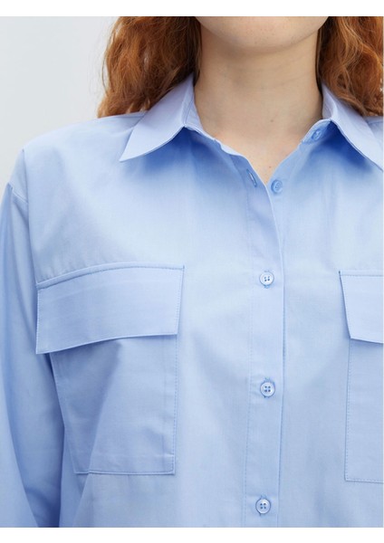Lcw Vision Mavi Poplin Kadın Gömlek modelleri