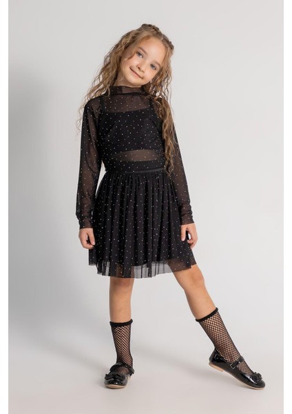 Kız Sifon Taşlı Etek Takım 25KDMB0528 fiyatları