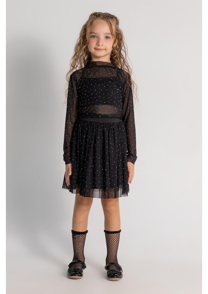 Kız Sifon Taşlı Etek Takım 25KDMB0528 modelleri