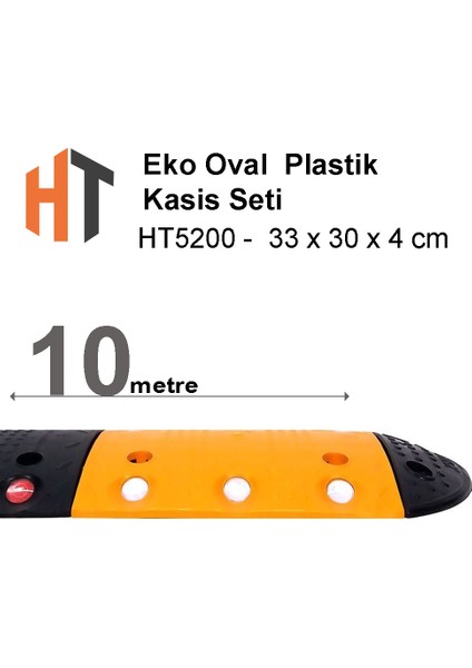 Eko Oval Hız Kesici, Plastik Kasis Seti 33X30X4 cm 10 Metre