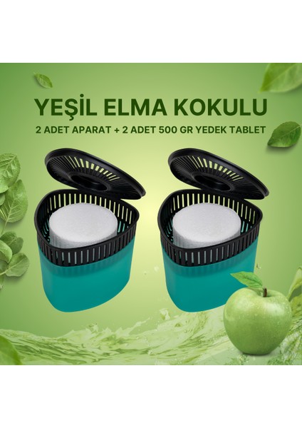 Saban nem Alıcılı ve Rutubet Giderici Aparat - 500 gr -Üçgen Yeşil Elma 2'li
