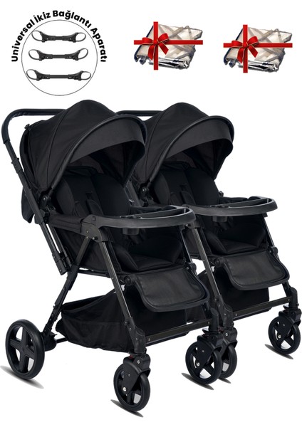 810 Ayrılıp Birleşebilen Çift Yönlü İkiz Bebek Arabası