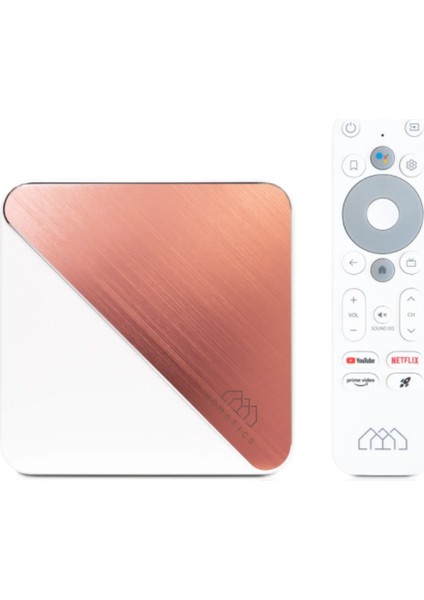 Box R 4k Plus Rose Gold Android Tv Box | 4gb/32gb + M8 Air Mouse + Siyah Type-C Dvb-S Tuner | 3’Lü Set fiyatları
