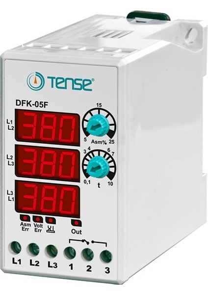 DFK-05F ,ray/dın 3-Faz KONTAK-1A1K Dijital Faz Koruma Röle