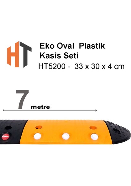 Eko Oval Hız Kesici, Plastik Kasis Seti 33X30X4 cm 7 Metre