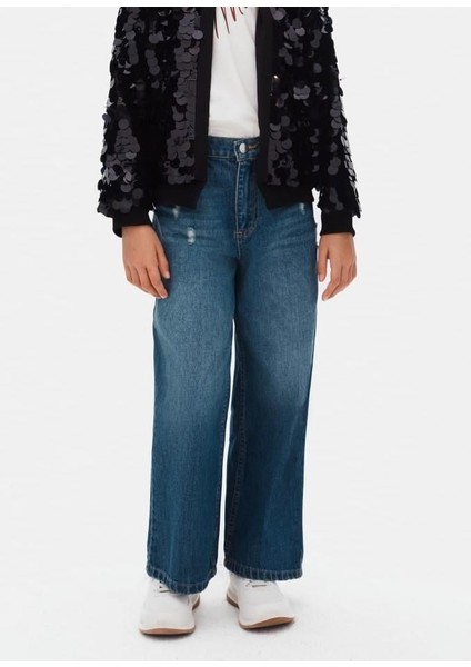 Kız Taşlı Kot Pantolon 25KNK59704 fiyatları