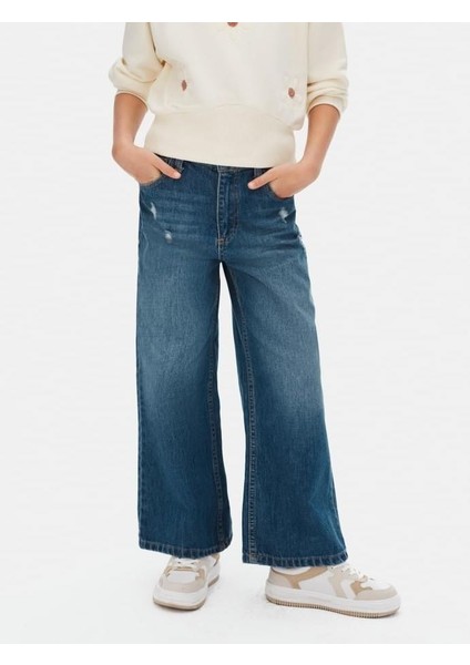 Kız Taşlı Kot Pantolon 25KNK59704 indirimleri