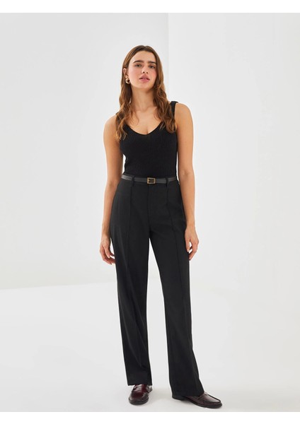 Lcw Vision Siyah Dar Fit Geniş Paça Kadın Pantolon