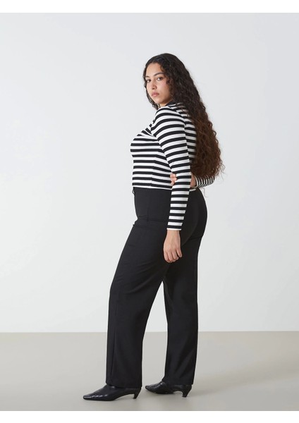 Lcw Vision Siyah Dar Fit Geniş Paça Kadın Pantolon fiyatları