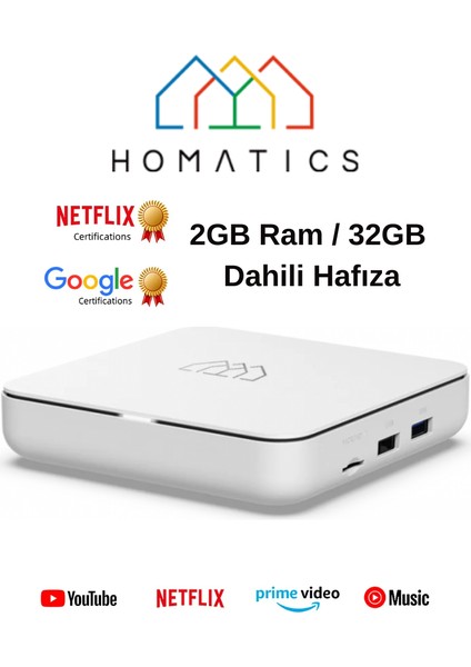 Box R 4K Lisanslı 2gb Ddr Ram 32GB Emmc Flash 4K Media Player