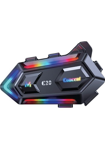 Blic C20 Motor Kurye Kask Kulaklık RGB-Y20 Modlu Bluetooth Motosiklet Kulaklık 5.3 Bluetooth İnterkom