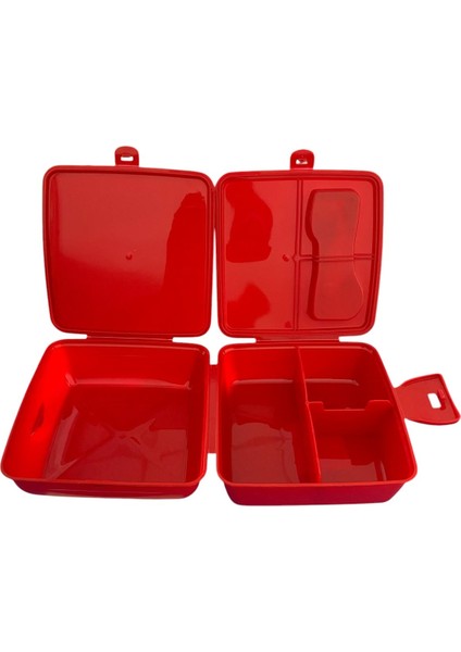Beslenme Kutusu 4 Bölmeli Cars Kırmızı Renk Erkek Figürlü 1 Adet Yemek Saklama Kabı Beslenme Çantası modelleri