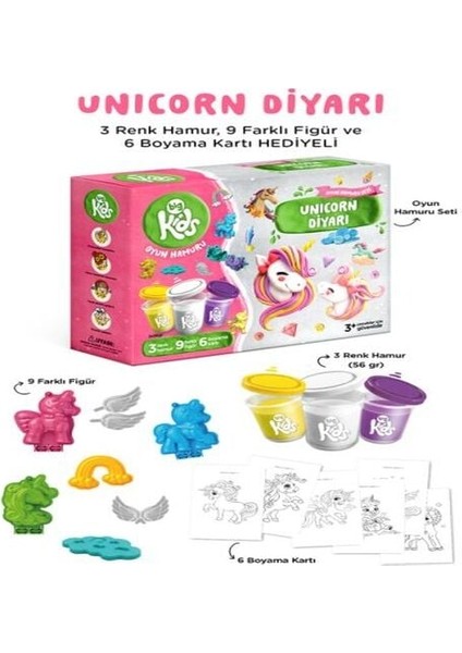 Unicorn Diyarı Oyun Hamuru Seti (18 Parça - 362 Gr)