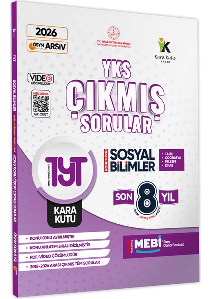 2026 Yks-Tyt Tüm Dersler Çıkmış Soru Bankası Kara Kutu 4lü Set Konu Konu Son 8 Yıl Video/pdf Çözümlü fiyatları