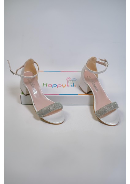 Kız Çocuk Abiye Ayakkabı Krem Rugan Tek Bantlı Taşlı Mezüniyet-Düğün Topuklu Çocuk Abiye Ayakkabı fiyatları