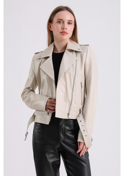 Milenni Kadın Deri Biker Ceket modelleri