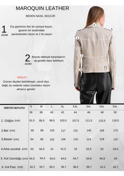 Milenni Kadın Deri Biker Ceket