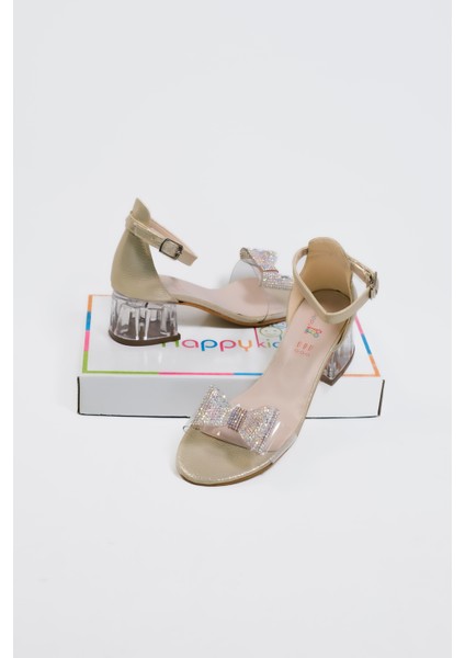 Kız Çocuk Abiye Ayakkabı Gold Fiyonk Taş Detaylı Mezüniyet-Düğün Topuklu Çocuk Abiye Ayakkabı fiyatları