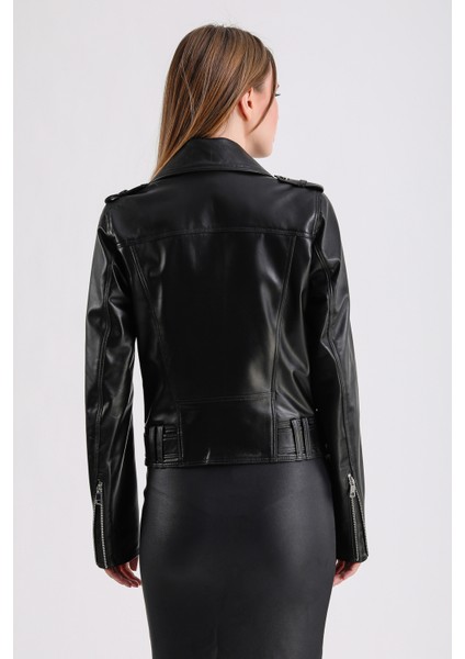 Milenni Kadın Deri Biker Ceket indirimleri