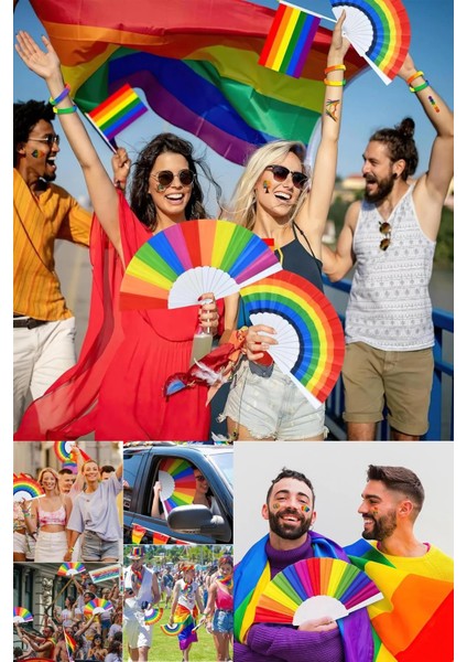 Gökkuşağı Yelpaze – Love 🌈 (23 cm / 43 Cm, 46 Gr)