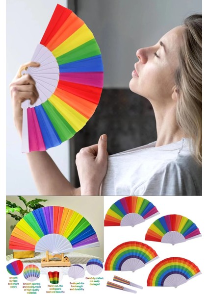 Gökkuşağı Yelpaze – Love 🌈 (23 cm / 43 Cm, 46 Gr)