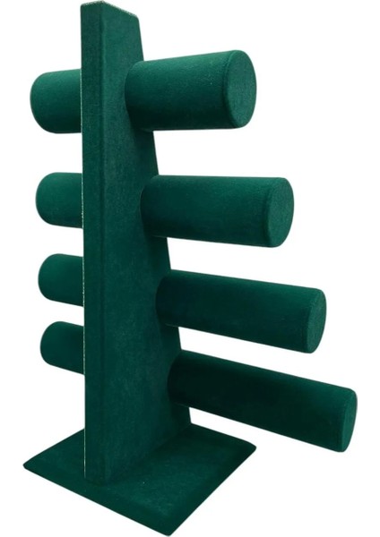 Süet Kumaş Yeşil Renk Dört Kademeli 38/34 cm Bileklik-Saat Sergileme Standı fiyatları