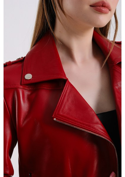 Milenni Kadın Deri Biker Ceket fırsatları
