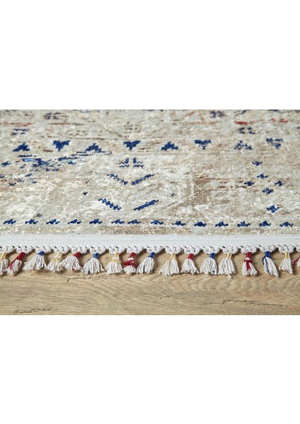 Krajenski Krem Göbekli Etnik Modern Desenli Makinada Yıkanabilir Hav Toz Vermez Leke Tutmayan Kaymaz Taban Dijital Makine Baskı Salon Yolluk Mutfak Halı modelleri