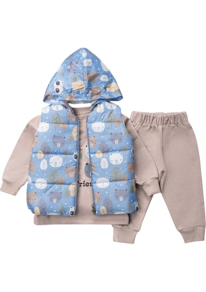 Ayıcıklı Yelekli Üçlü Takım