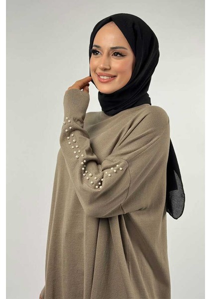 Inci Detaylı Triko Tunik 18309 Vizon fırsatları