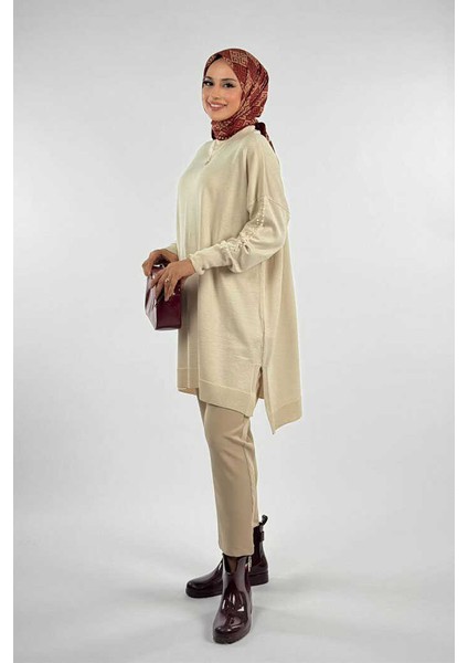 Inci Detaylı Triko Tunik 18309 Taş modelleri