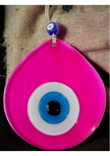 Orta Boy Şeffaf Pembe Damla Desen Nazar Boncuklu Duvar Dekoru Cam Duvar Süsü indirimleri