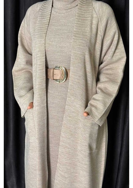 Cep Detaylı Triko Hırka 18313 Vizon fırsatları