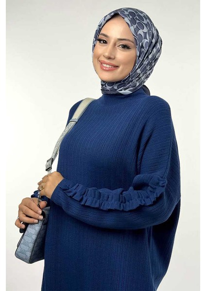 Fırfır Kol Triko Tunik 18305 Lacivert fırsatları