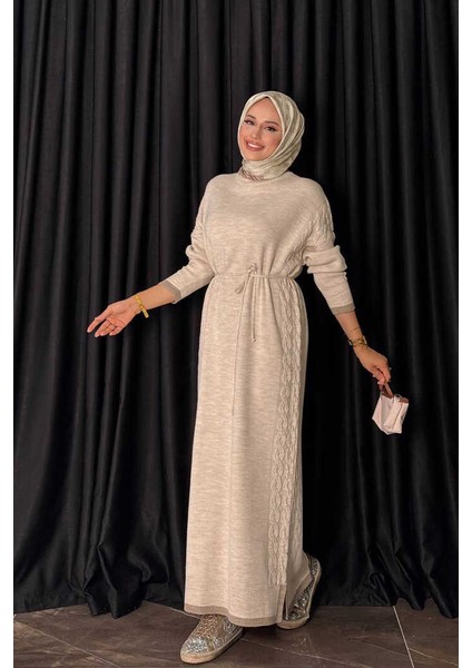 Örgü Detay Triko Elbise 18312 Taş modelleri