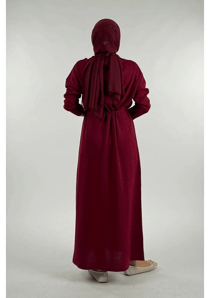 Simli Triko Elbise 18315 Bordo fiyatları