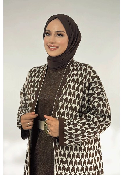 18321 Damla Desen Triko Hırka Kahverengi fırsatları