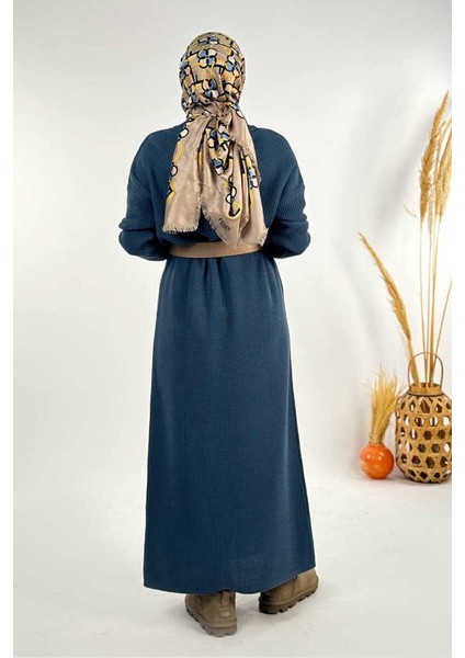 Yarım Balıkçı Yaka Elbise 18300 Indigo fiyatları