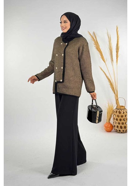Düğmeli Triko Hırka 18318 Siyah modelleri