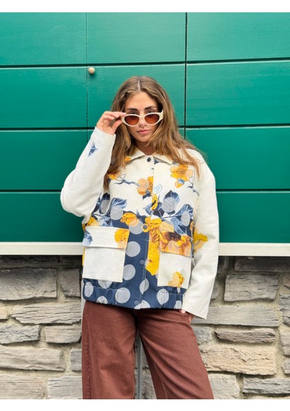 Tasarım Brooklyn Bomber Ceket Kadın Çiçek Desenli indirimleri