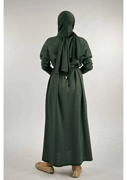 Simli Triko Elbise 18315 Zümrüt fiyatları