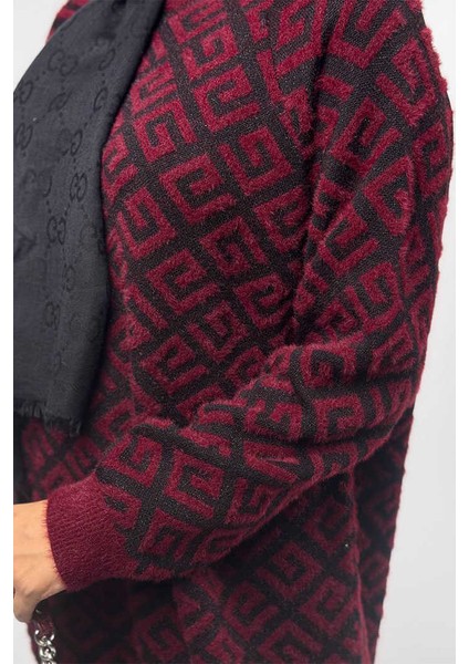 Desenli Bisiklet Yaka Tunik 18326 Bordo fırsatları