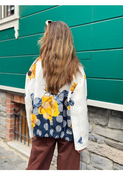 Tasarım Brooklyn Bomber Ceket Kadın Çiçek Desenli modelleri