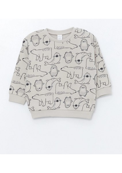 Lcw Baby Gri Bisiklet Yaka Erkek Bebek Sweatshirt ve Pantolon 2'li Takım fiyatları