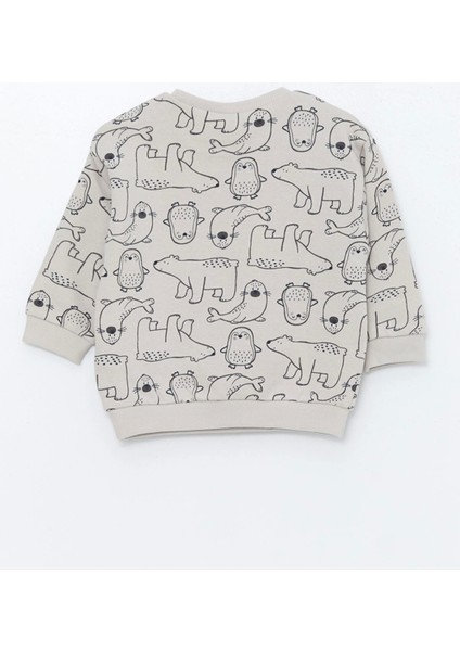 Lcw Baby Gri Bisiklet Yaka Erkek Bebek Sweatshirt ve Pantolon 2'li Takım modelleri