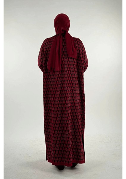 18321 Damla Desen Triko Hırka Bordo fiyatları