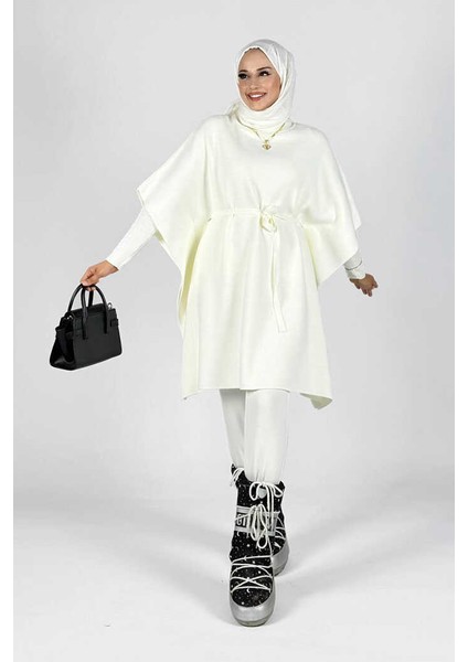 Belden Bağlamalı Panço 18308 Ekru